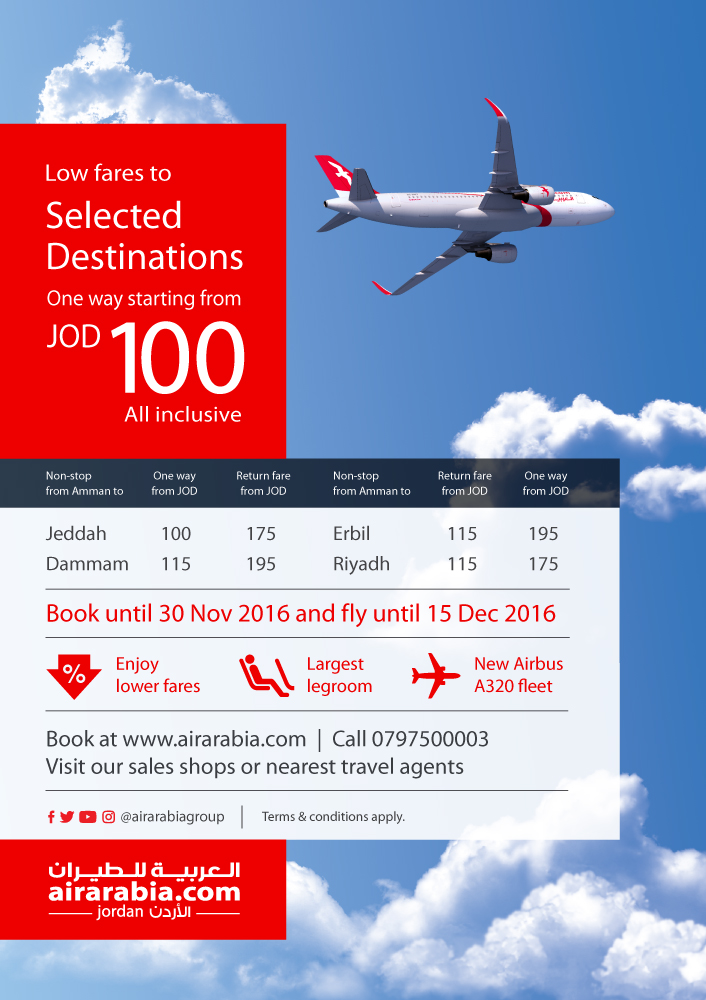 Low fares to selected destinations