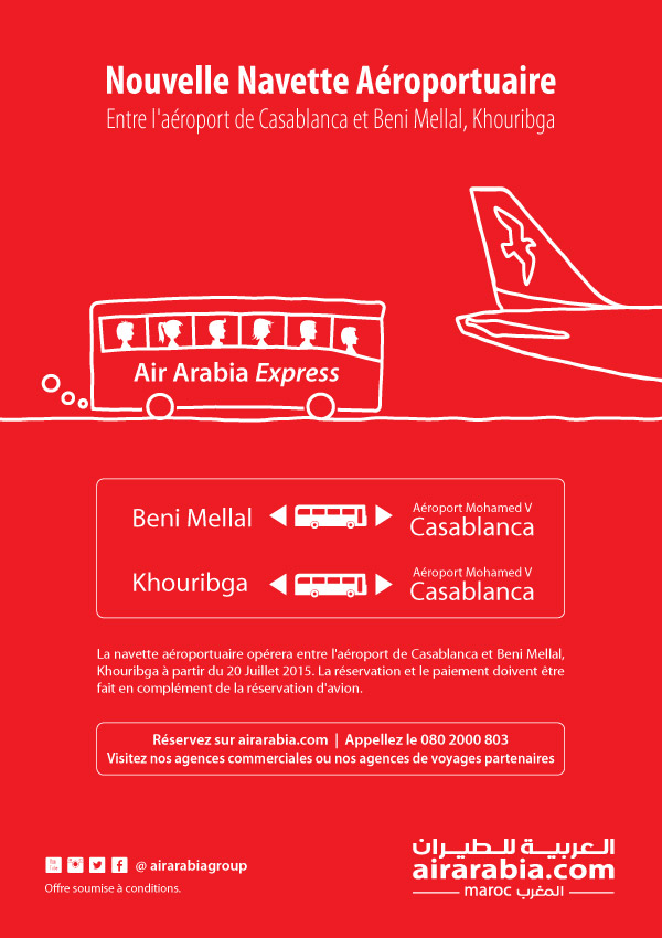 Nouvelle Navette Aéroportuaire Entre l'aeroport de Casablanca et Beni Mellal, Khouribga