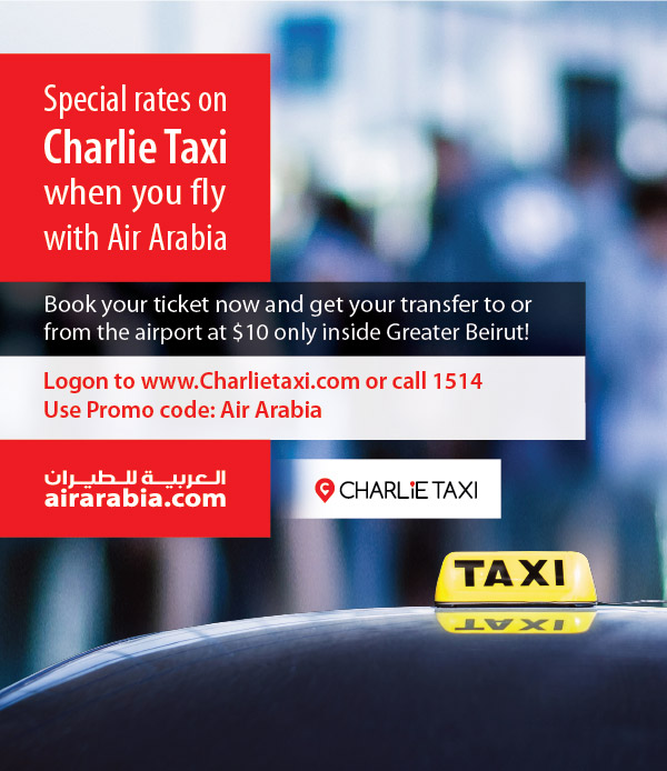 Special rates on Charlie Taxi when you fly with Air Arabia