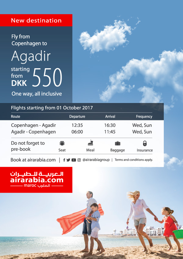 Fly from Copenhagen to Agadir