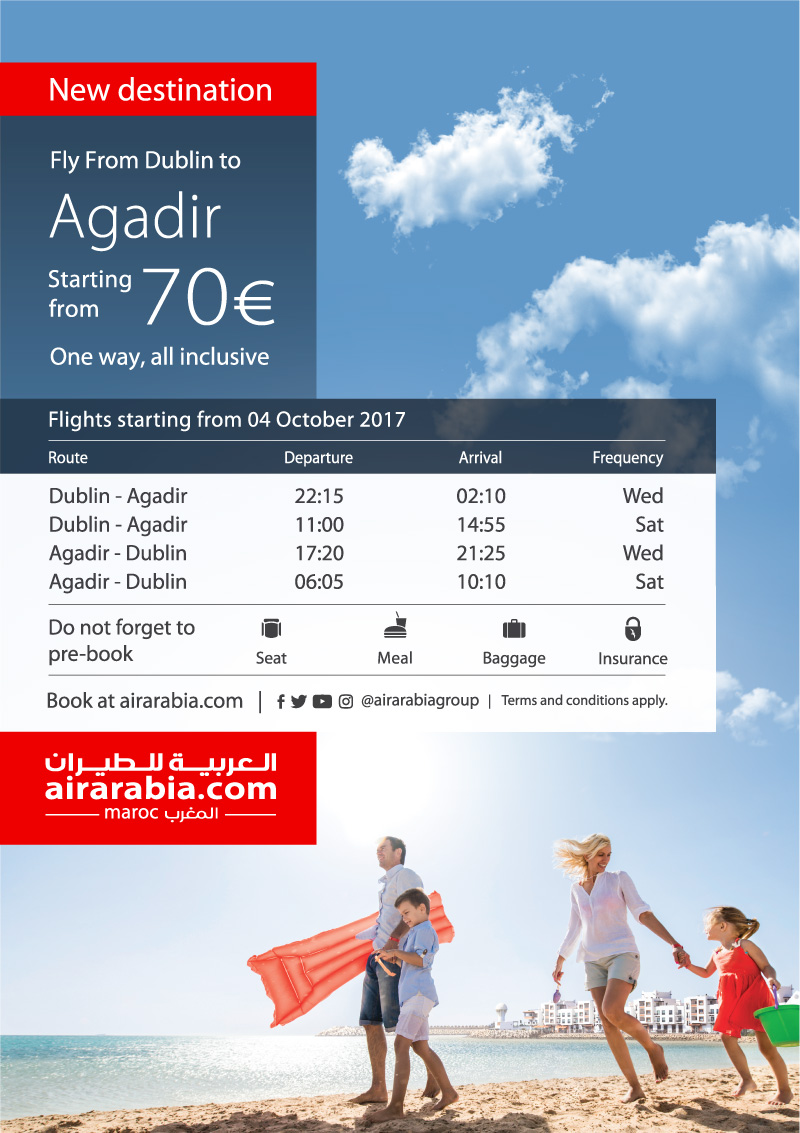 Fly from Dublin to Agadir
