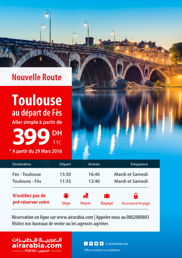 Toulouse au départ de Fés