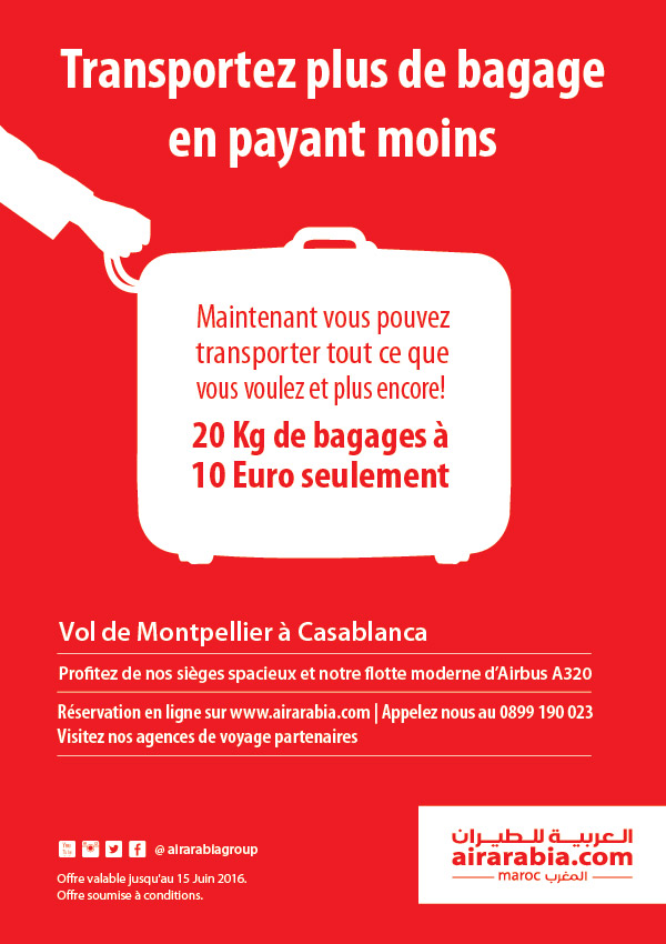 Transportez plus de bagage en payant moins