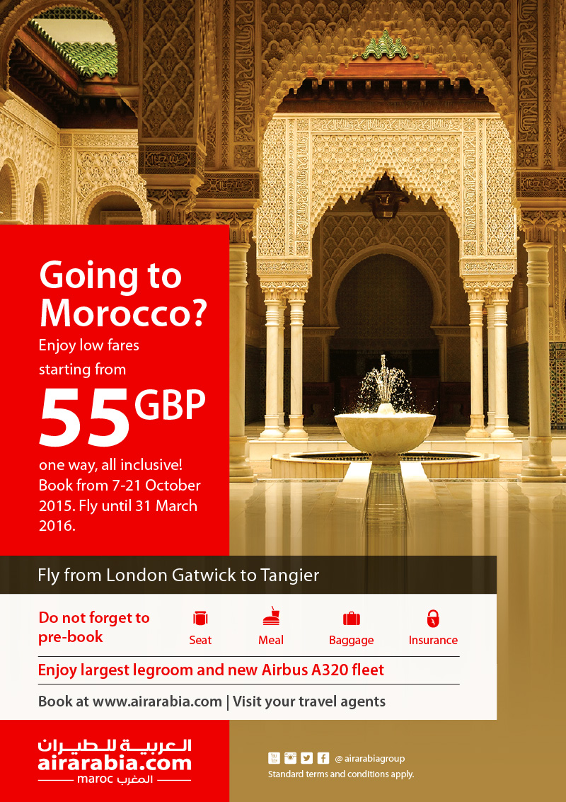 Going to Morocco? Enjoy low fares starting from 55 GBP one way, all inclusive!