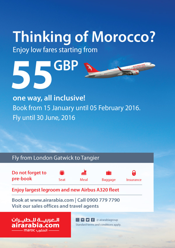 Enjoy low fares staring from 55 GBP one way, all inclusive