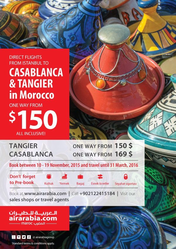 Direct flights from Istanbul to Casablanca & Tangier from $150 one way, all inclusive!