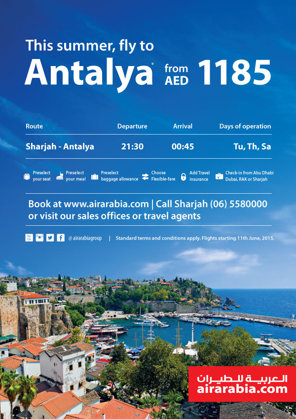 Fly to Antalya this summer from AED 1185!