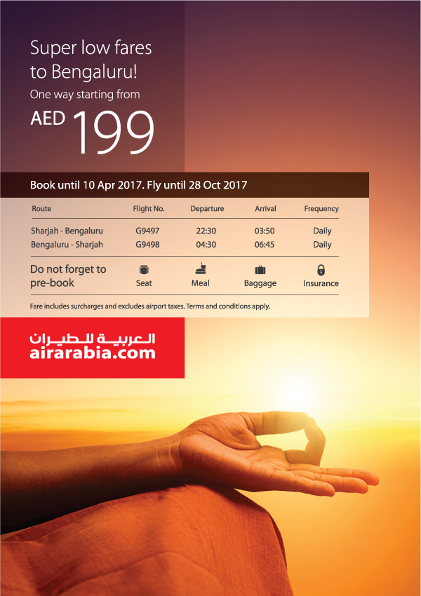 Super low fares to Bangalore