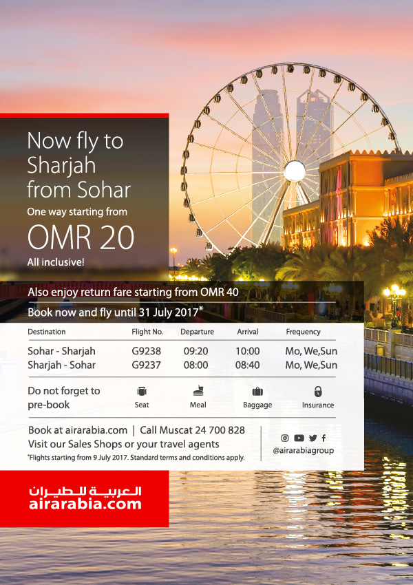 Now fly from Sohar to Sharjah