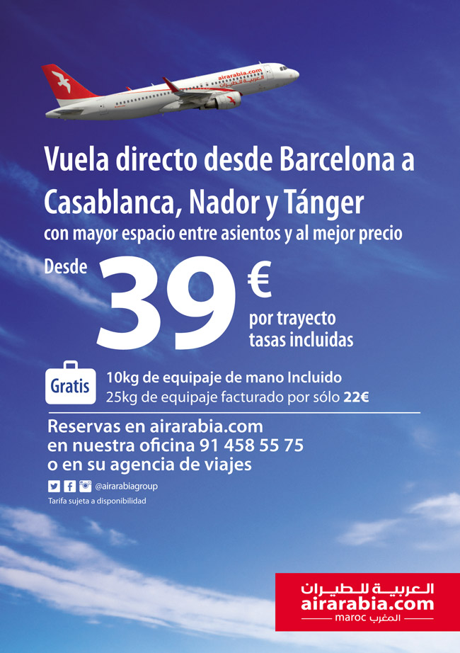 Vuelos desde Barcelona a Casablanca, Nador y Tánger