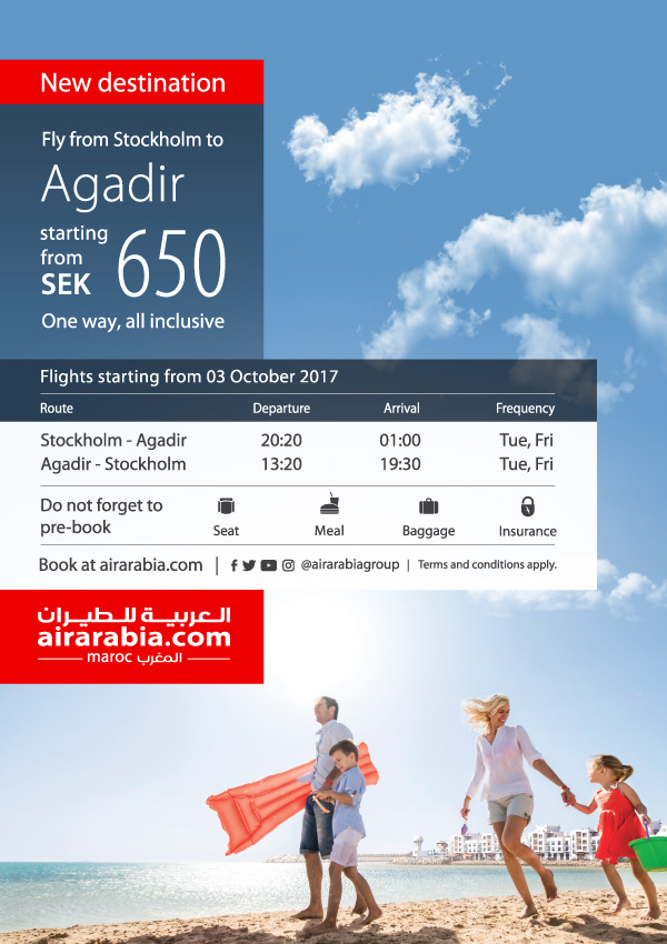 Fly from Stockholm to Agadir