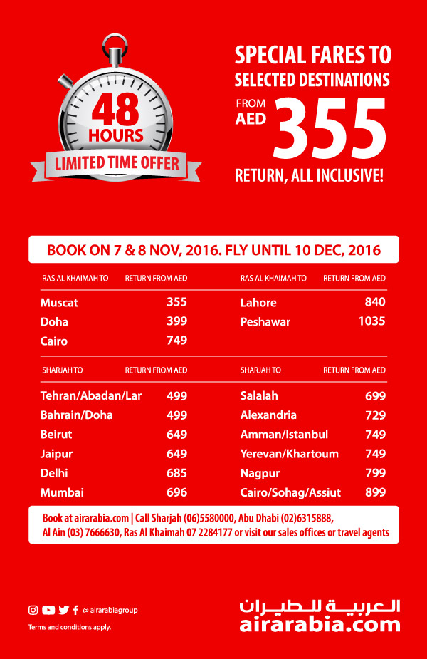Special Fares to Selected Destinations