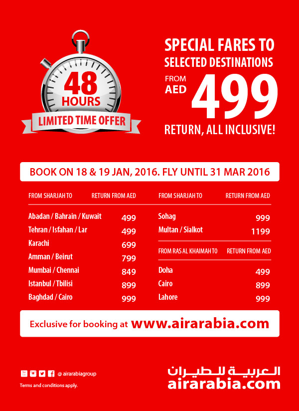 low fares from sharjah and ras al khaimah to RUB 19,000