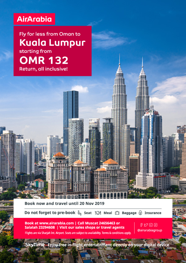 Fly for less from Oman to Kuala Lumpur | Air Arabia