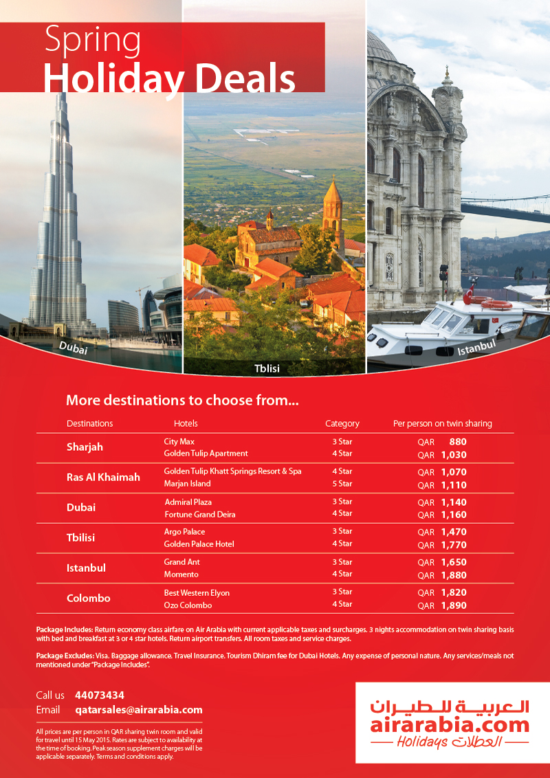 Spring Holiday Deals from Qatar!